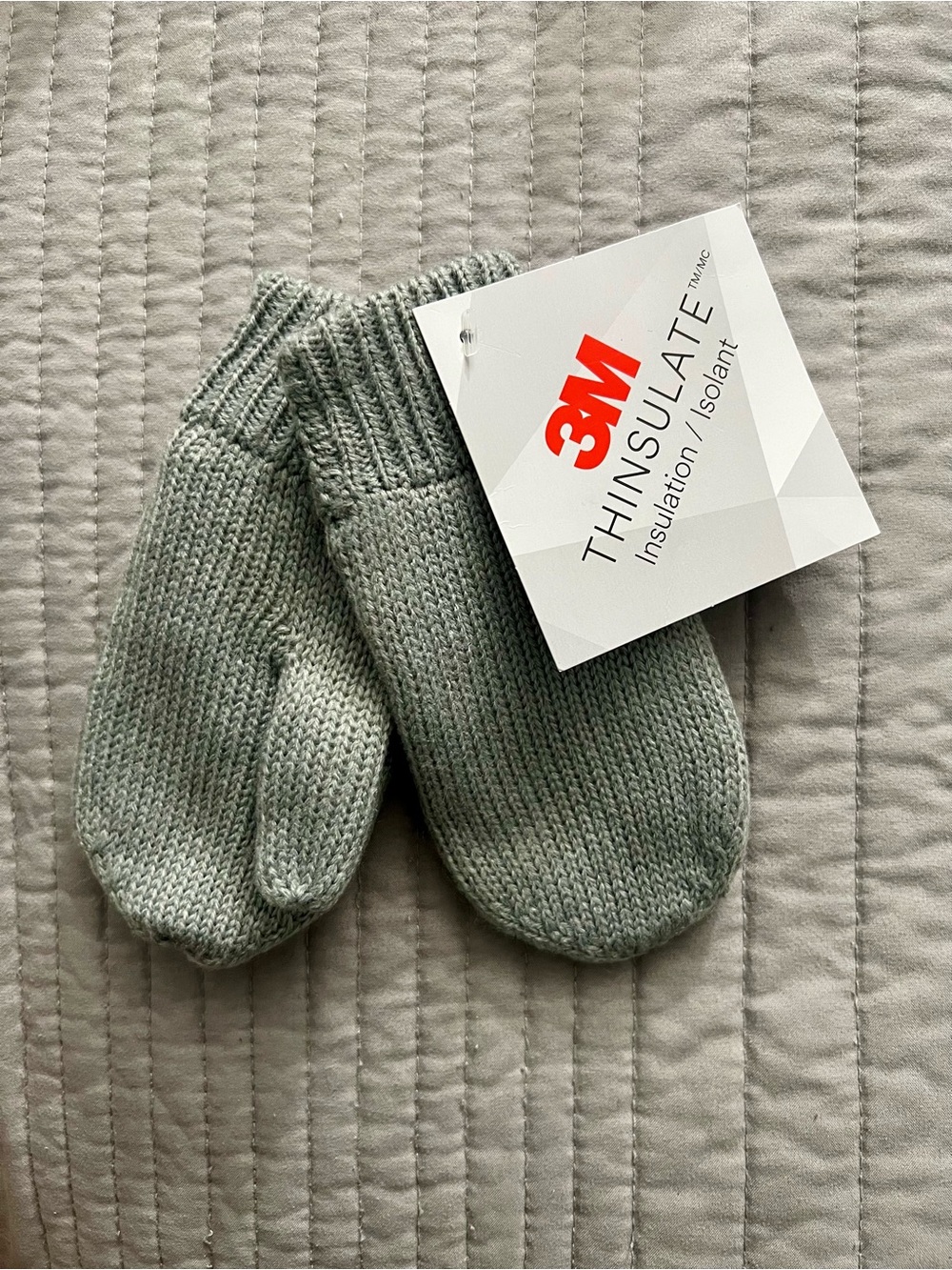3M Thinsulate Grey Knit Mittens| 1-2 years